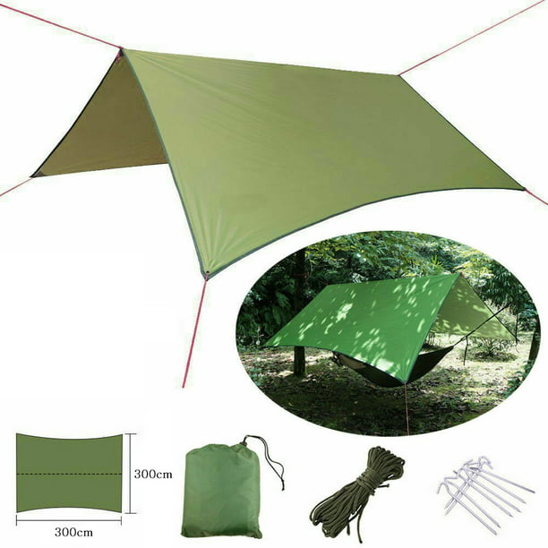 Waterproof Camping Tent Tarp Outdoor Awning Shade Sun Rain Mat Q5N0 Shelter Y2X3 